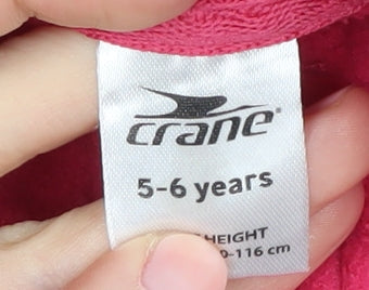 Crane Girls Pink Fleece 1/4 Zip Sweatshirt, 5-6 Years