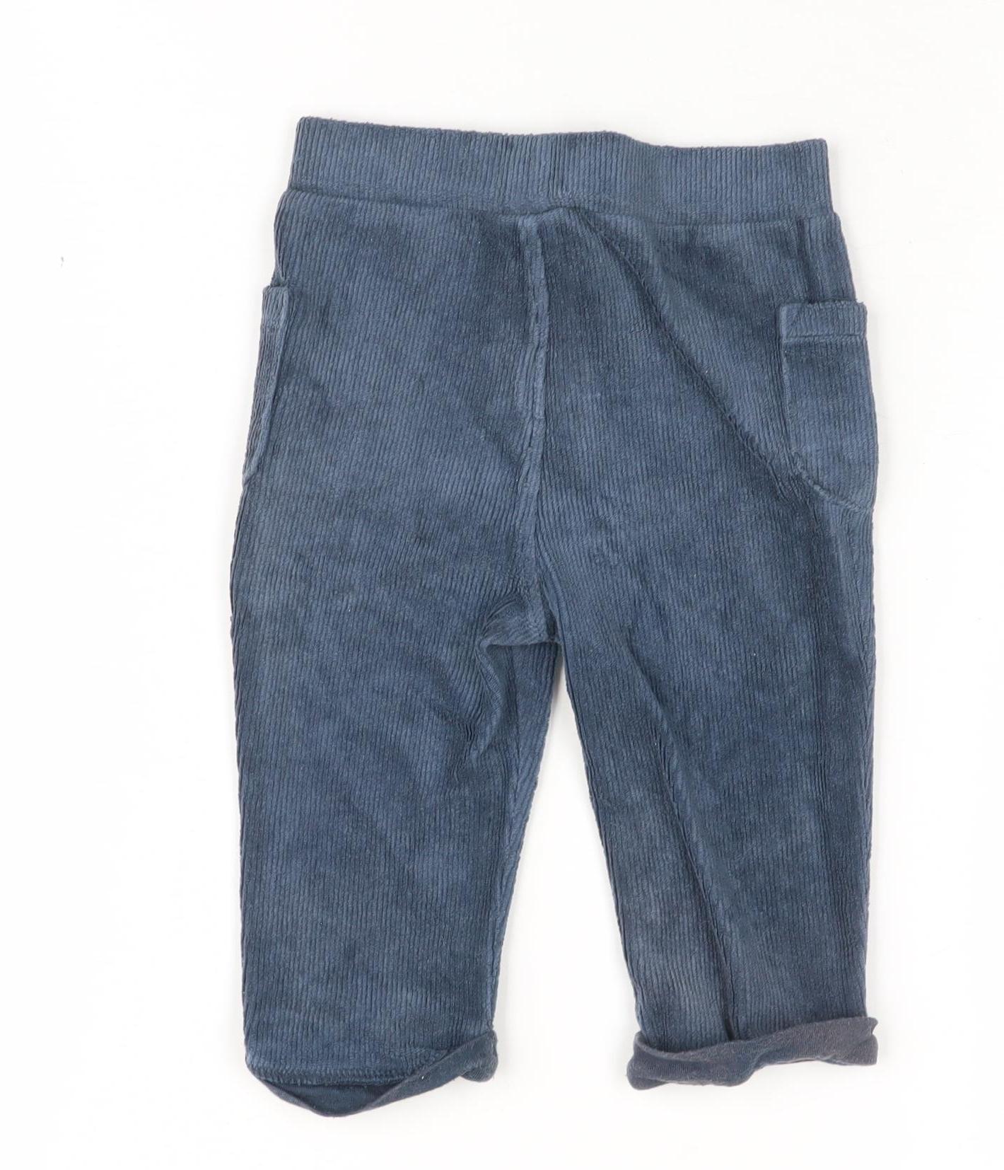 FatFace Boys Blue Corduroy Jogger Trousers 3-6 Months