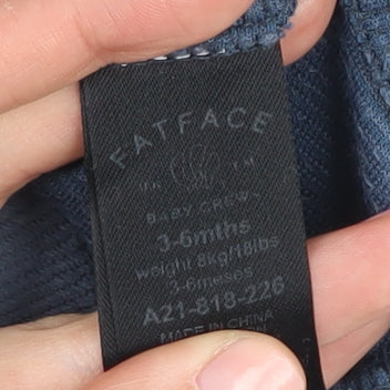 FatFace Boys Blue Corduroy Jogger Trousers 3-6 Months