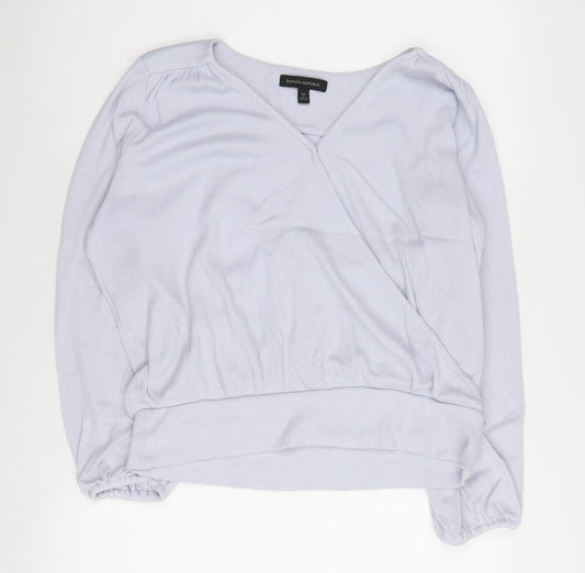Banana Republic Women's Blue Wrap Jumper V-Neck Medium