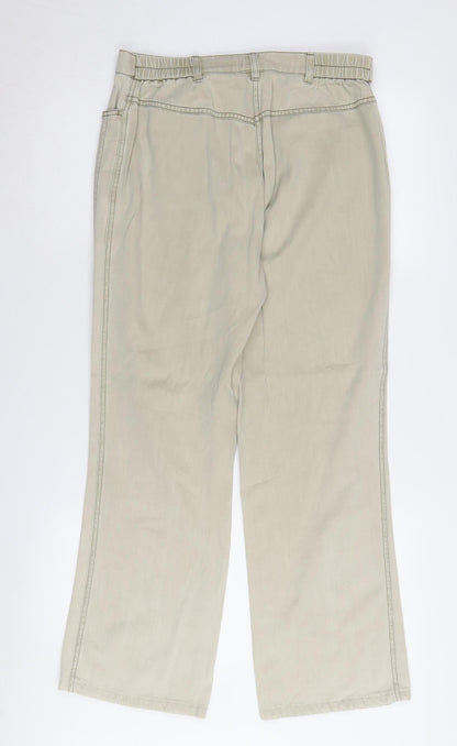 Womens UK Size 10 Viyella Regular Fit Casual Beige Trousers