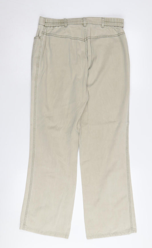 Womens UK Size 10 Viyella Regular Fit Casual Beige Trousers