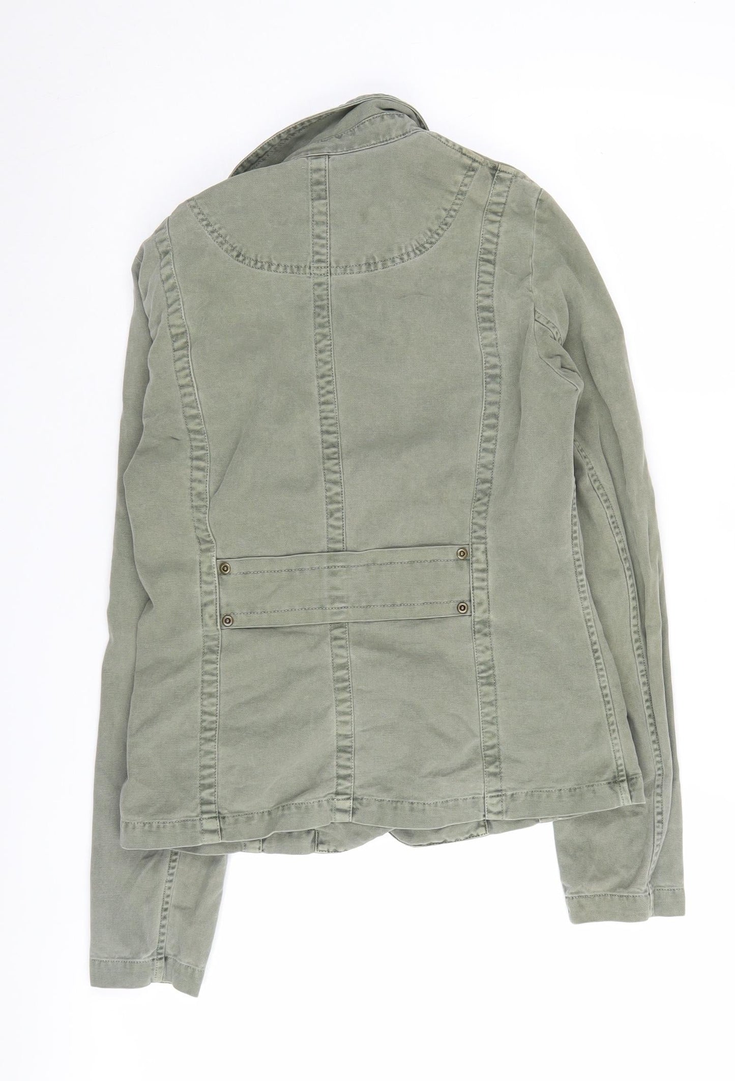 Vintage Blazer Women Olive Size 12, 100% Cotton, Retro Style