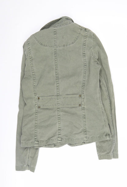 Vintage Blazer Women Olive Size 12, 100% Cotton, Retro Style