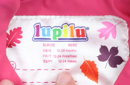 Lupilu Unisex Pink Rain Coat 12-24 Months - Waterproof & Hooded