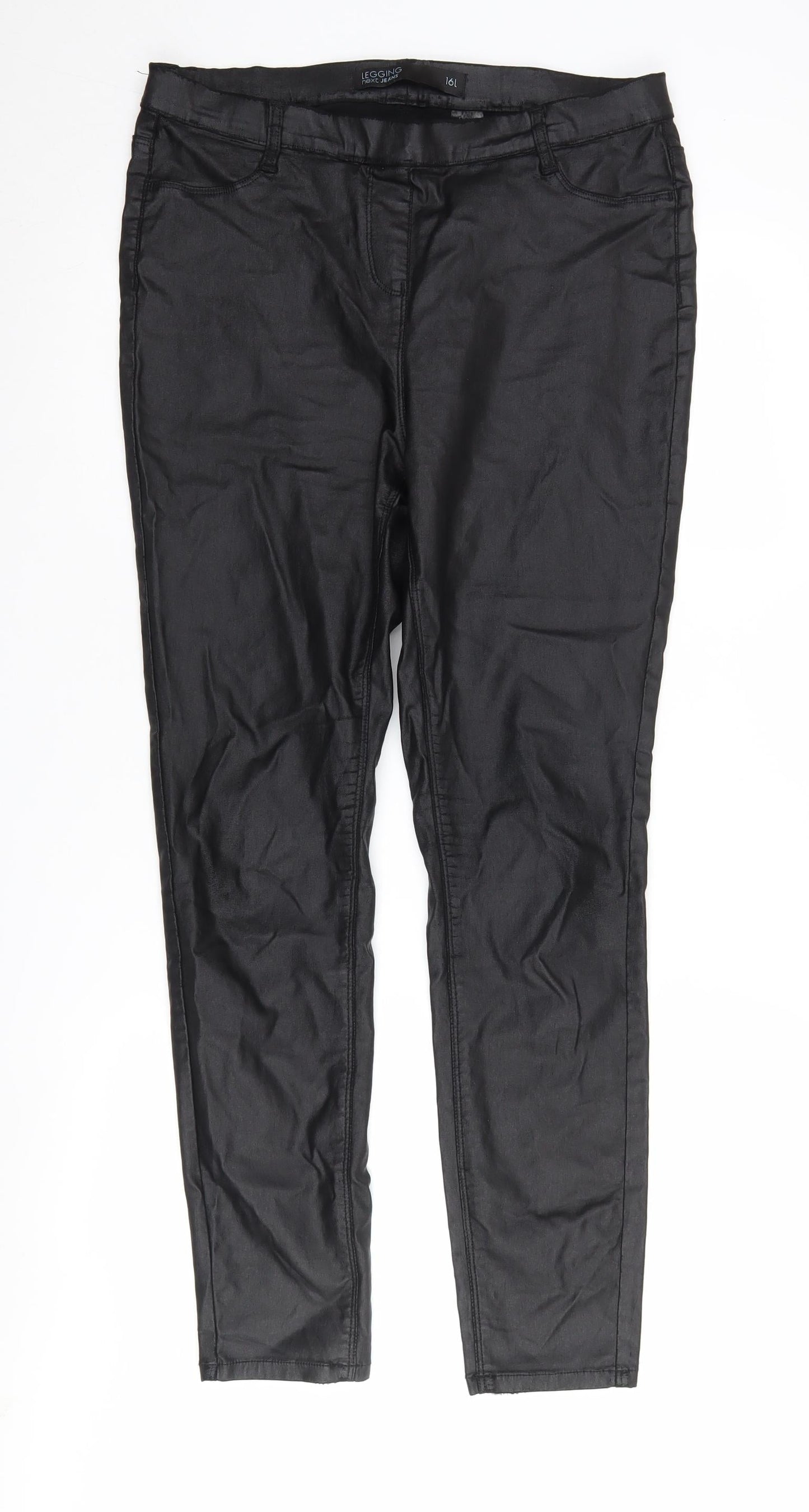 Womens UK Size 16 NEXT Regular Fit Jegging Black Trousers