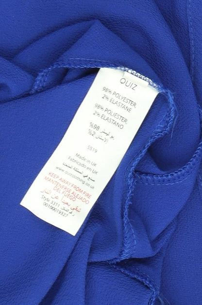 Quiz Women's Blue Tunic, Size 12, Round Neck