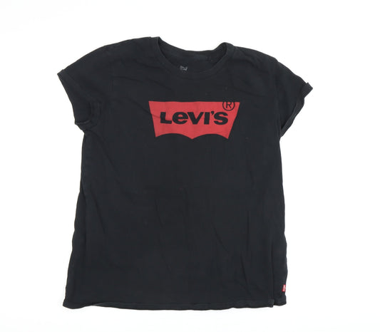 Womens UK Size S Levi's Black Basic T-Shirt