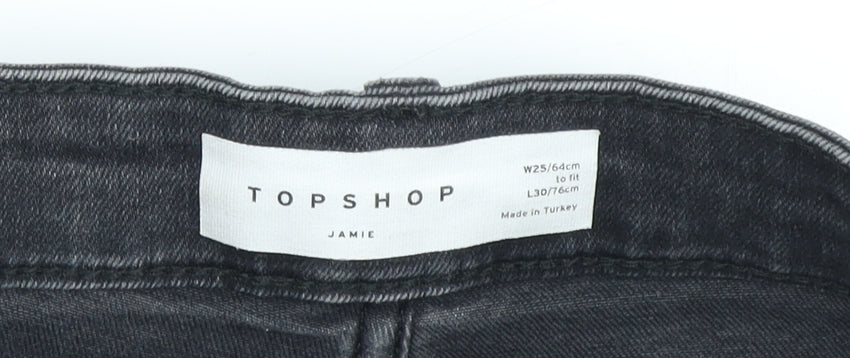 Topshop Women's Black Skinny Jeans - Size 6