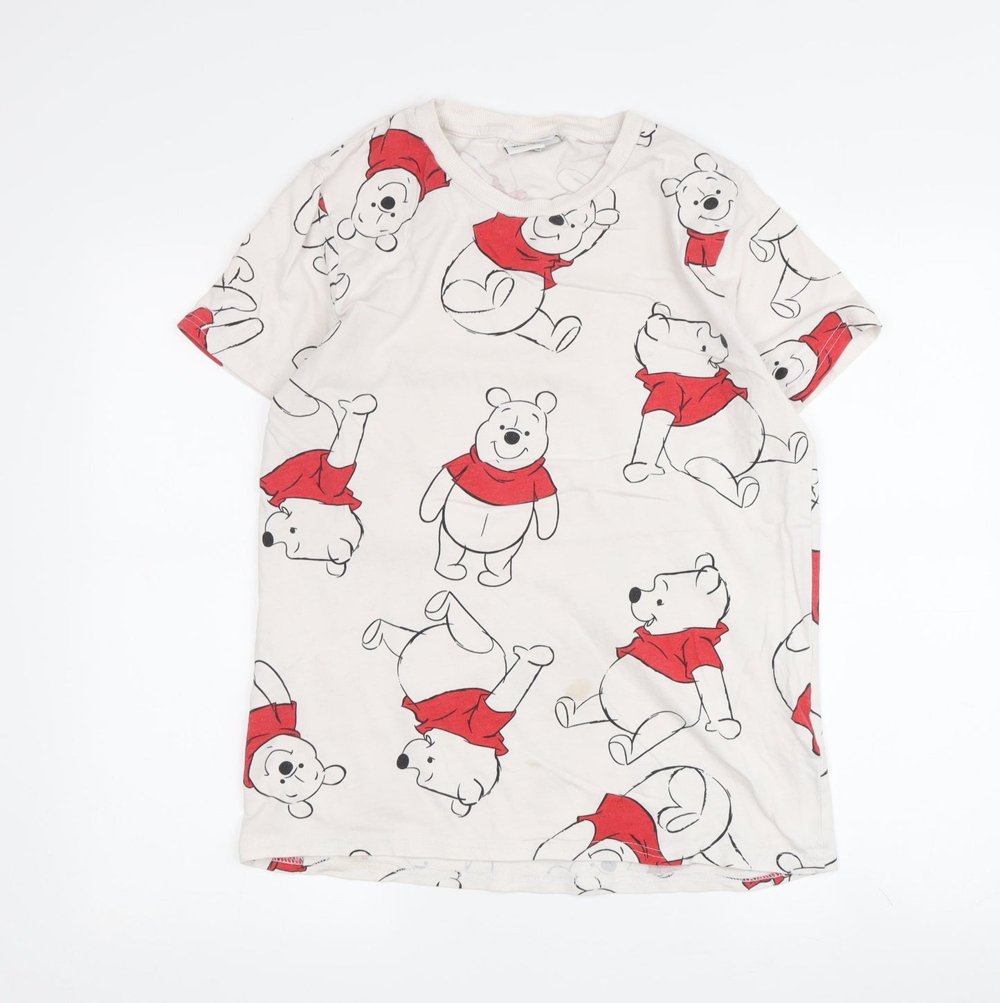 Womens UK Size S Disney Beige Basic T-Shirt