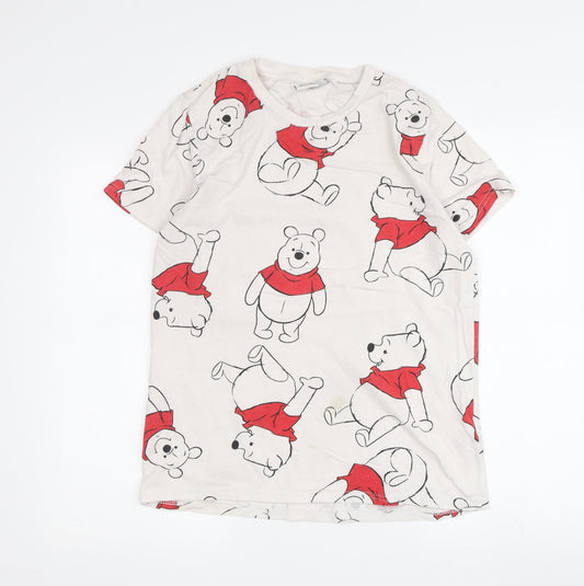 Womens UK Size S Disney Beige Basic T-Shirt