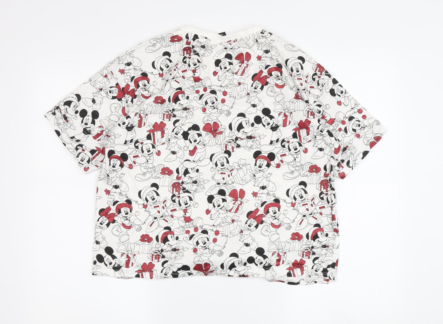 George Disney Unisex Adults White Mickey Mouse T-Shirt S