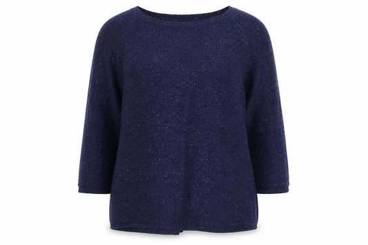 Monsoon Women's Blue Knit Pullover Jumper, M, 3/4 Sleeve