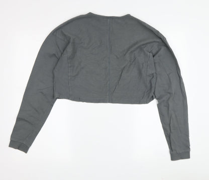 Gymshark Women's Grey Cropped T-Shirt, Size S