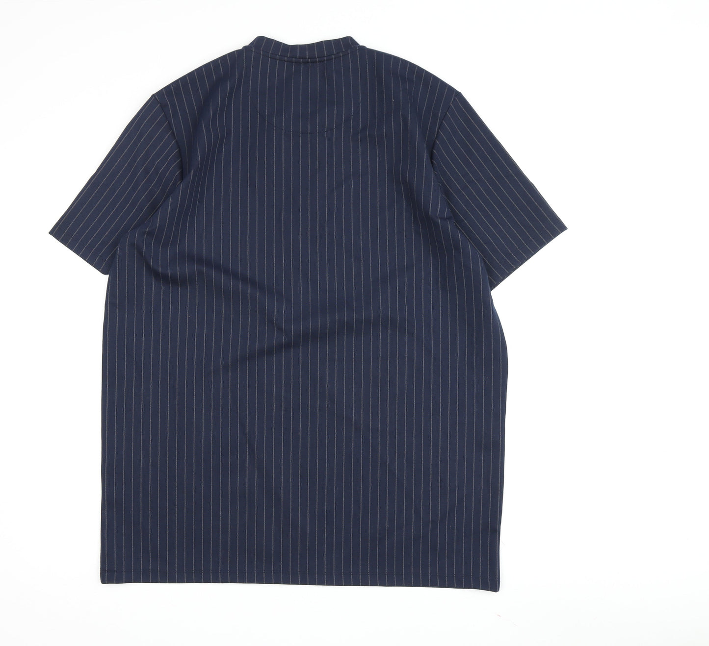 Men's Blue Pinstripe Polo Shirt, Size M