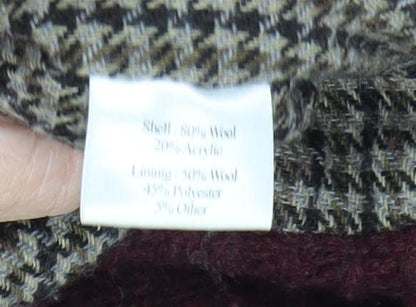 William Hunt Men's Red Cardigan, M, High Neck, Wool Blend