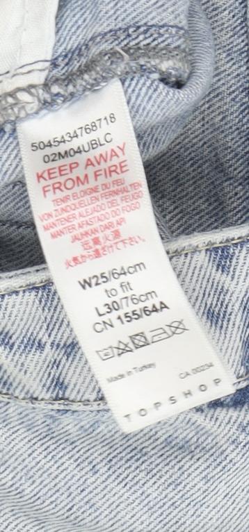 Topshop Women's Blue Mom Jeans Size 6 High Waist