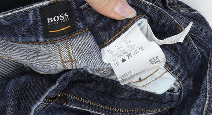 Hugo Boss Men's Blue Straight Slim Jeans - 33