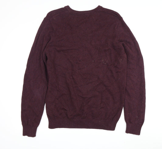 Maine New England Men's Purple V-Neck Pullover Jumper L