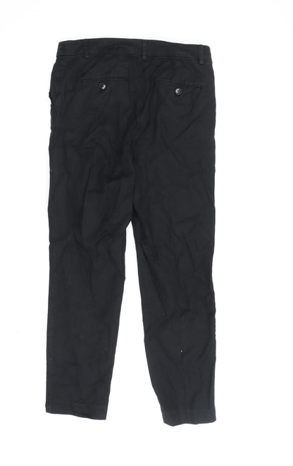 Womens UK Size 8 Mint Velvet Regular Fit Chino Black Trousers