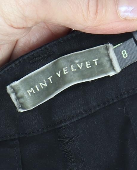 Womens UK Size 8 Mint Velvet Regular Fit Chino Black Trousers