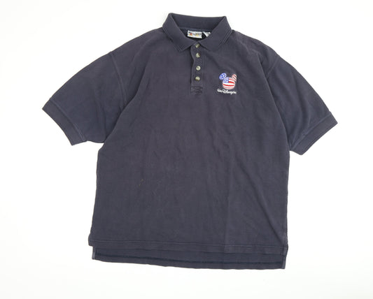 Disney Men's Black Mickey Mouse Polo Shirt M Casual