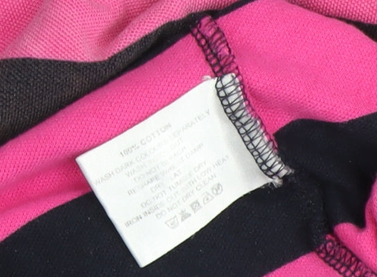 Brook Taverner Men's Polo XL Pink Striped Short Sleeve