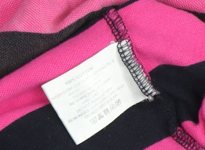 Brook Taverner Men's Polo XL Pink Striped Short Sleeve