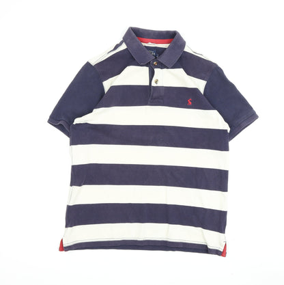 Joules Men's Blue & White Striped Polo Shirt S