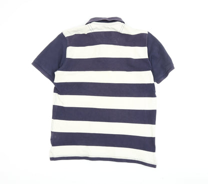 Joules Men's Blue & White Striped Polo Shirt S