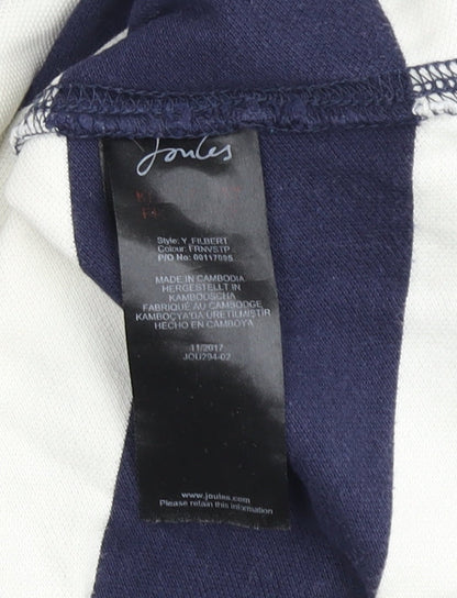 Joules Men's Blue & White Striped Polo Shirt S