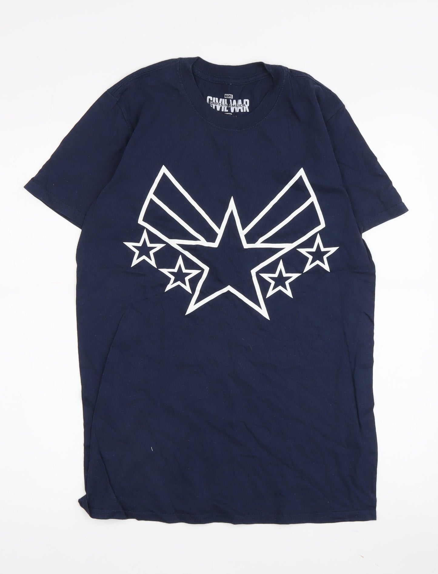 Marvel Men's Blue Captain America T-Shirt Size M