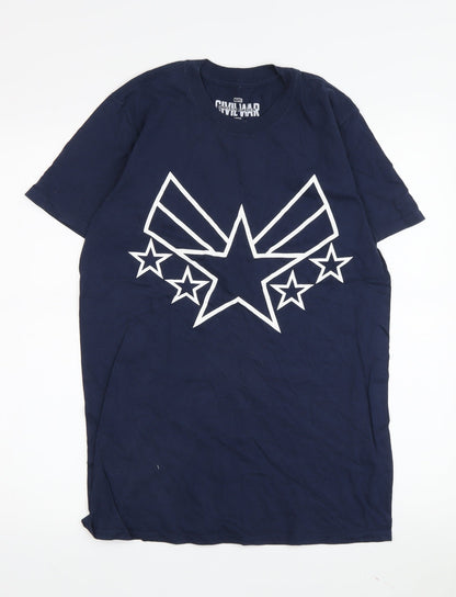 Marvel Men's Blue Captain America T-Shirt Size M