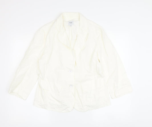 Gap Women's White Blazer, Size 10, Classic Cotton Jacket