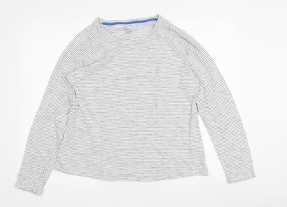 Boden Women's White Striped Basic T-Shirt Size M