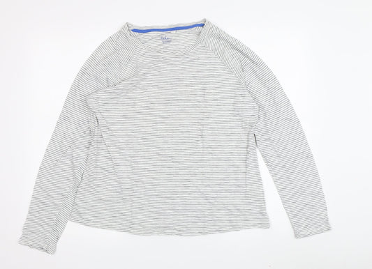 Boden Women's White Striped Basic T-Shirt Size M