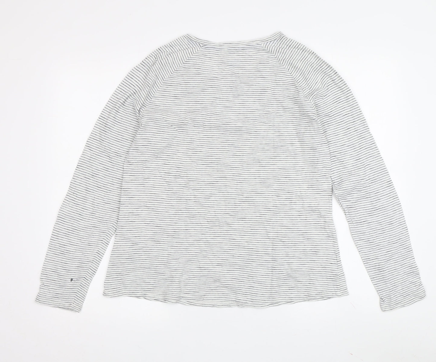 Boden Women's White Striped Basic T-Shirt Size M