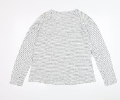 Boden Women's White Striped Basic T-Shirt Size M