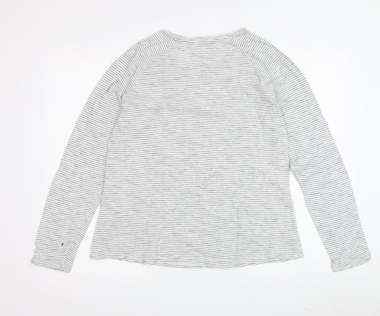 Boden Women's White Striped Basic T-Shirt Size M