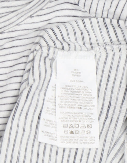 Boden Women's White Striped Basic T-Shirt Size M