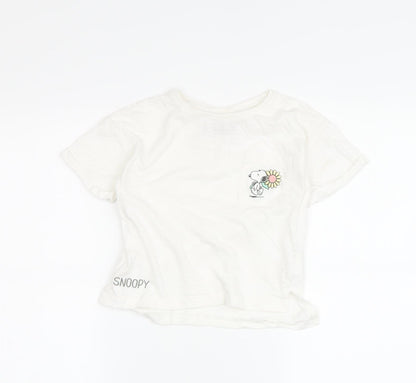 Peanuts Girls White Snoopy T-Shirt, Size 3-4 Years