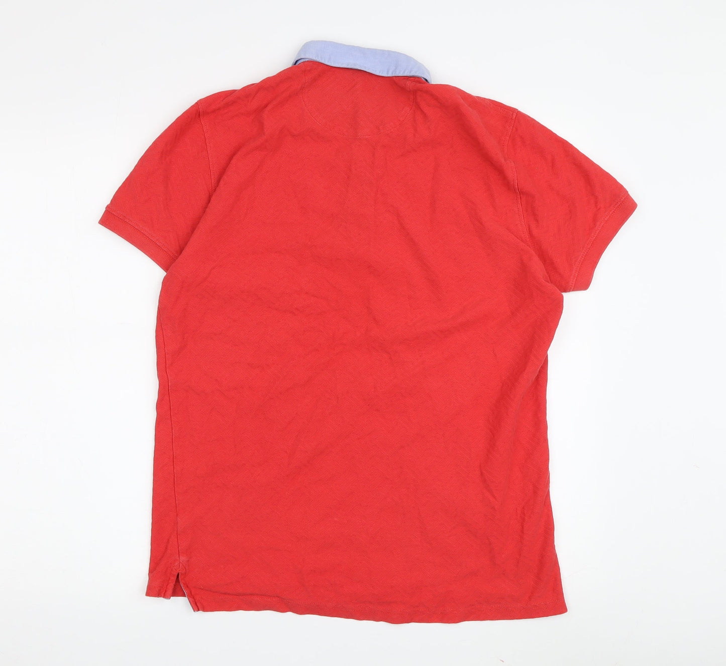 Massimo Dutti Men's Red Polo Shirt, Medium, Casual Fit