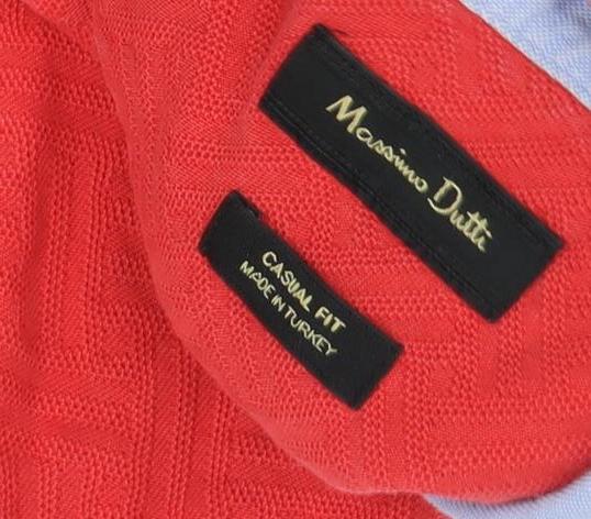 Massimo Dutti Men's Red Polo Shirt, Medium, Casual Fit
