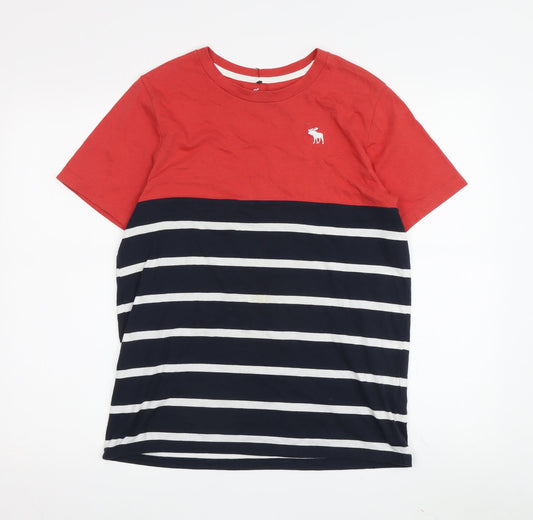 Abercrombie & Fitch Kids Boys' Red Striped T-Shirt, 16 Years, Casual