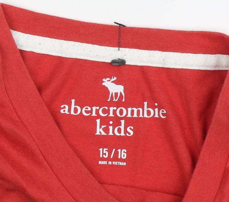 Abercrombie Kids Boys' Red Striped T-Shirt, 16 Years, Casual