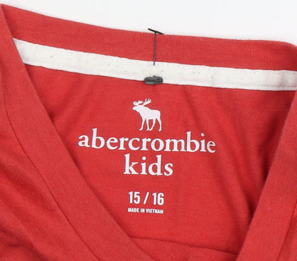 Abercrombie Kids Boys' Red Striped T-Shirt, 16 Years, Casual