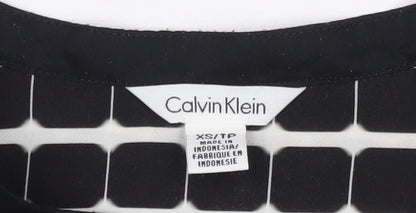 Calvin Klein Women's XS Black Geometric Blouse