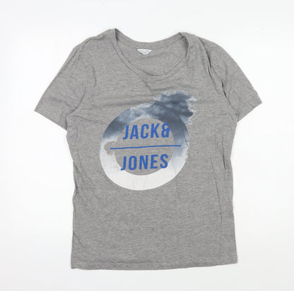Mens UK Size S JACK & JONES Grey  T-Shirt