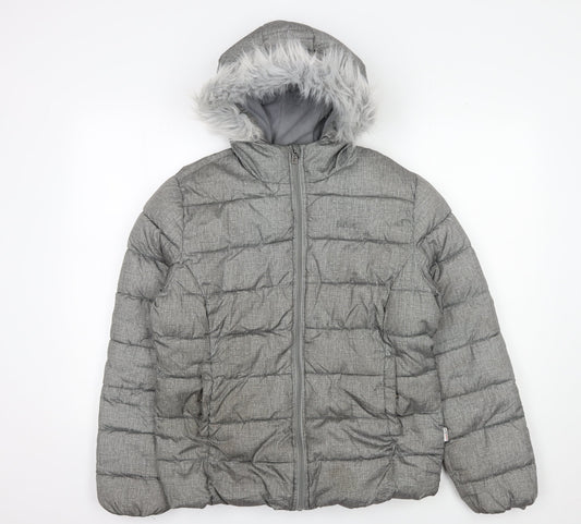 Womens UK Size 12 Lee Cooper Grey Puffer Jacket