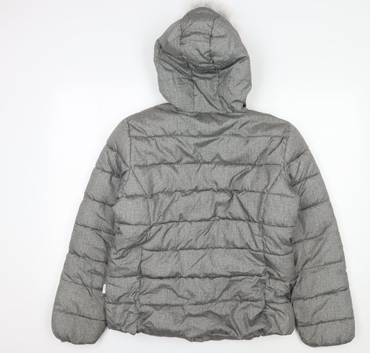 Womens UK Size 12 Lee Cooper Grey Puffer Jacket